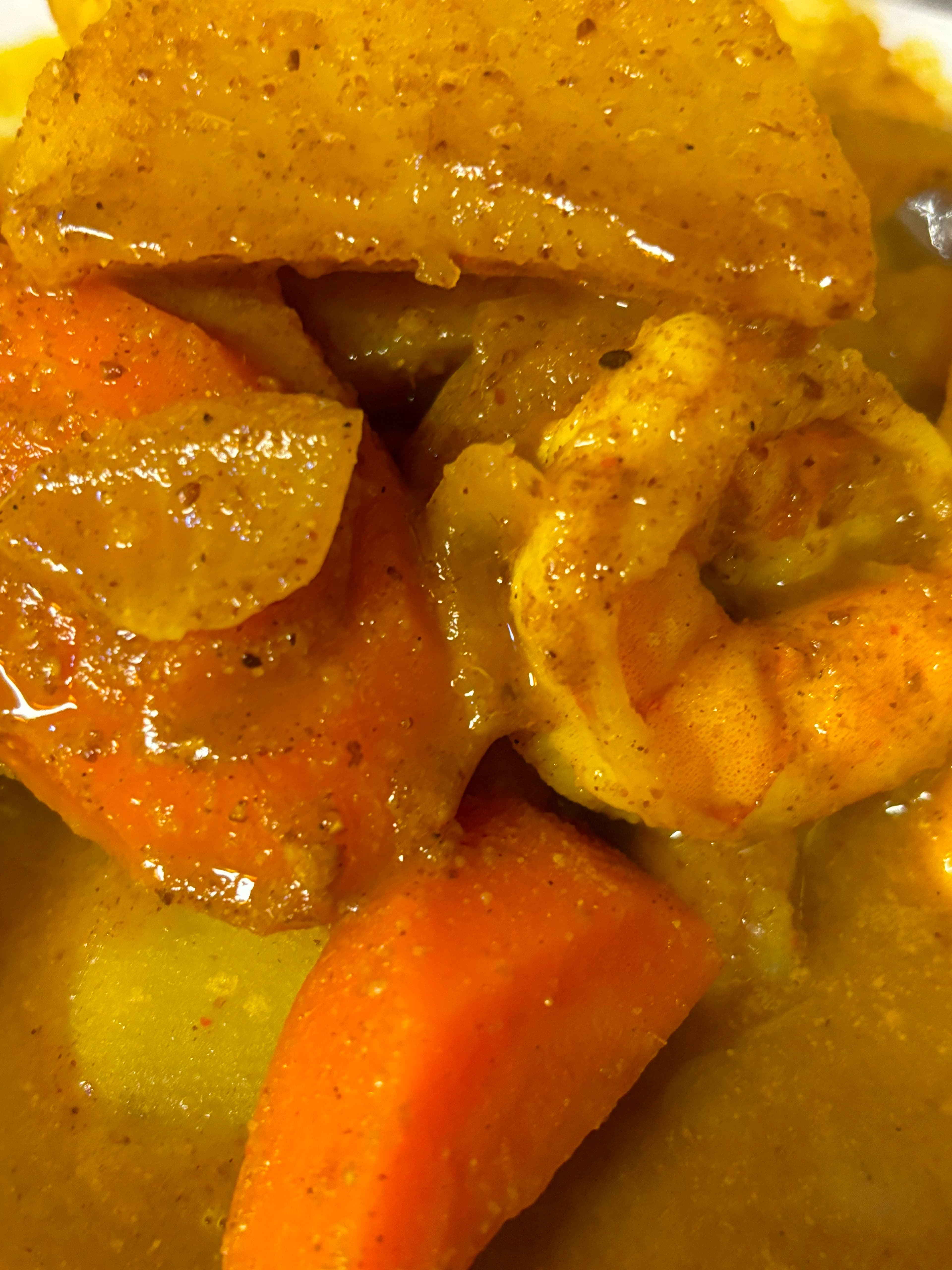 Foundation Lounge Curry shrimp with your choice of white rice or rice & pease - Contemporary Fusion Brooklyn