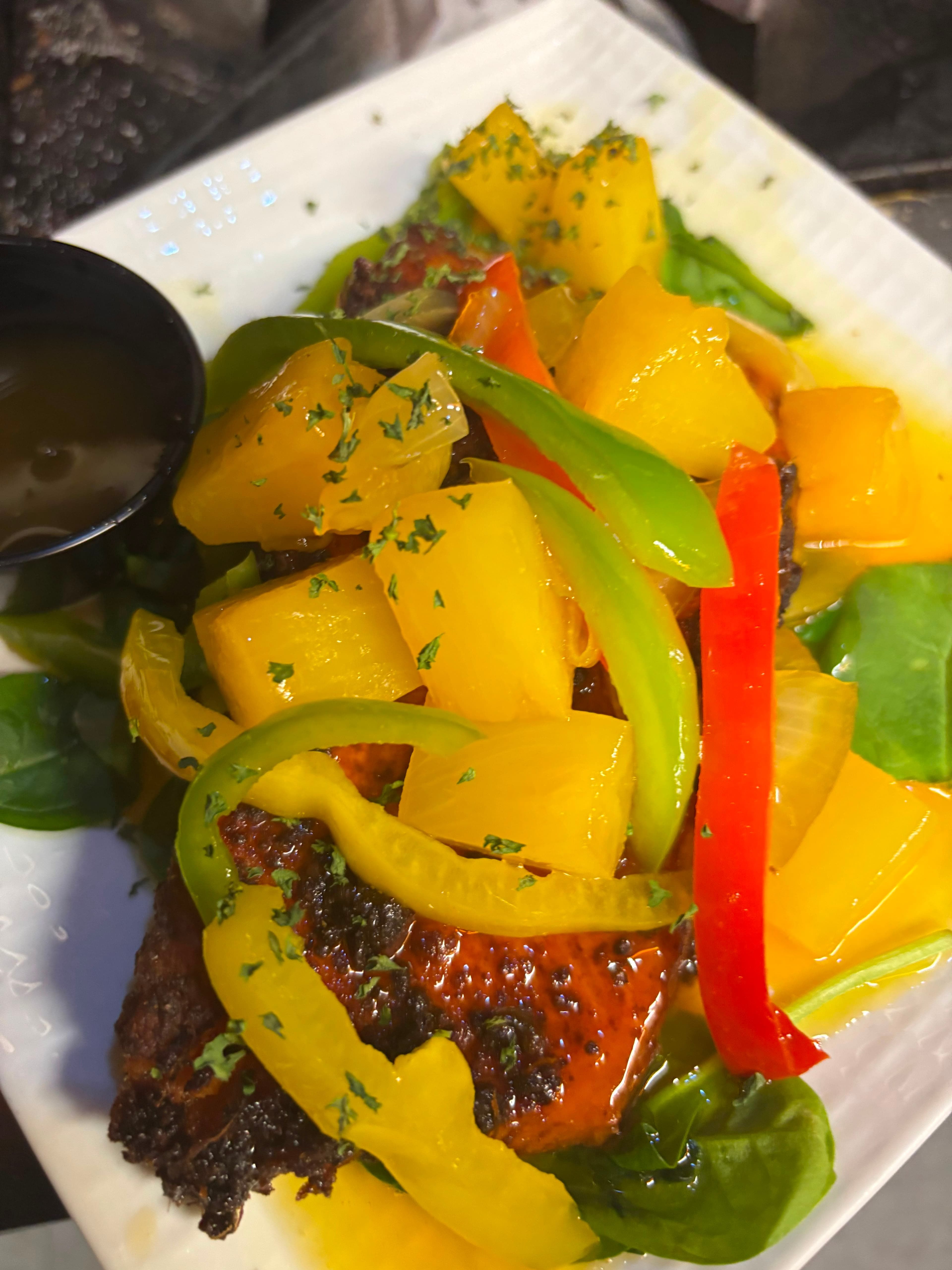 Foundation Lounge pineapple glazed salmon foundation lounge brooklyn - Contemporary Fusion Brooklyn